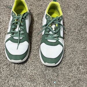 OluKai Green and White Sneakers with Yellow Accents 13 EUC